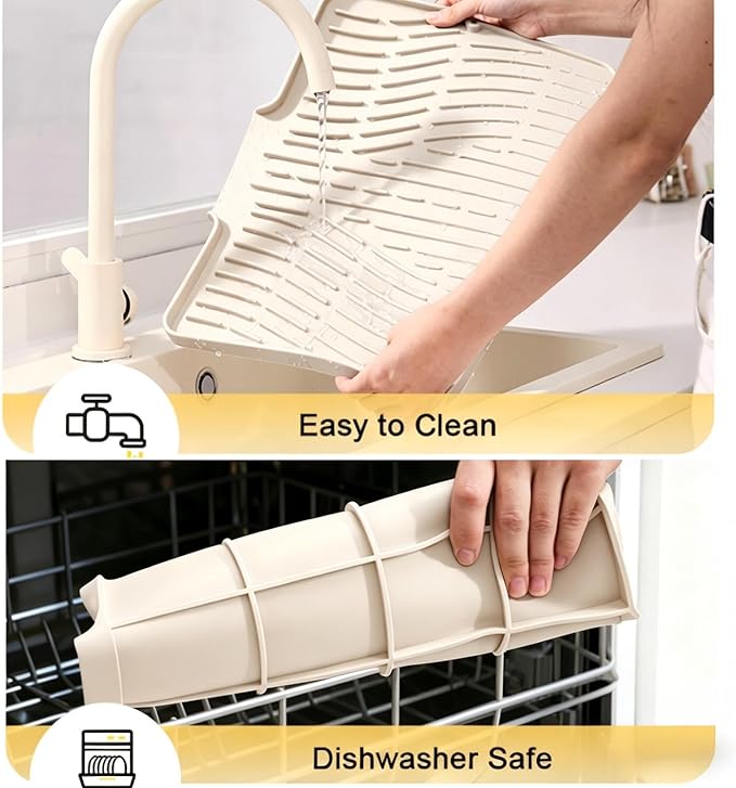 Silicone Dish Drying Mat for Kitchen Counter Sink, Non-Slip dish drying Pad - Image 6
