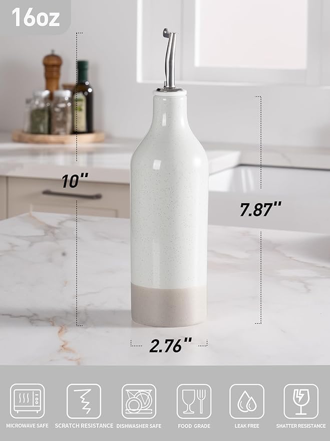 famiware Milkyway 16oz Ceramic Olive Oil Dispenser Bottle, 1 Piece Oil Dispenser - Image 4