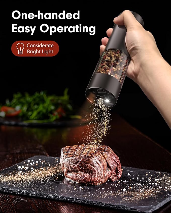 Upgraded Larger Capacity Electric Salt and Pepper Grinder Set Rechargeable - Image 2