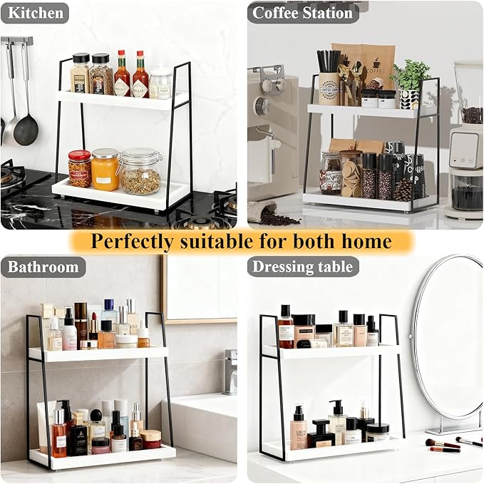 Countertop Coffee Station Organizer, 2 Tier Large Coffee Bar Organizer - Image 8