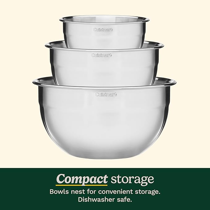 Cuisinart Mixing Bowl Set, Stainless Steel, CTG-00-SMB - Image 4