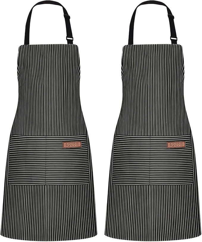 2Pack Adjustable Kitchen Apron for Women Men by ZAIORD