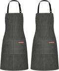 2Pack Adjustable Kitchen Apron for Women Men by ZAIORD