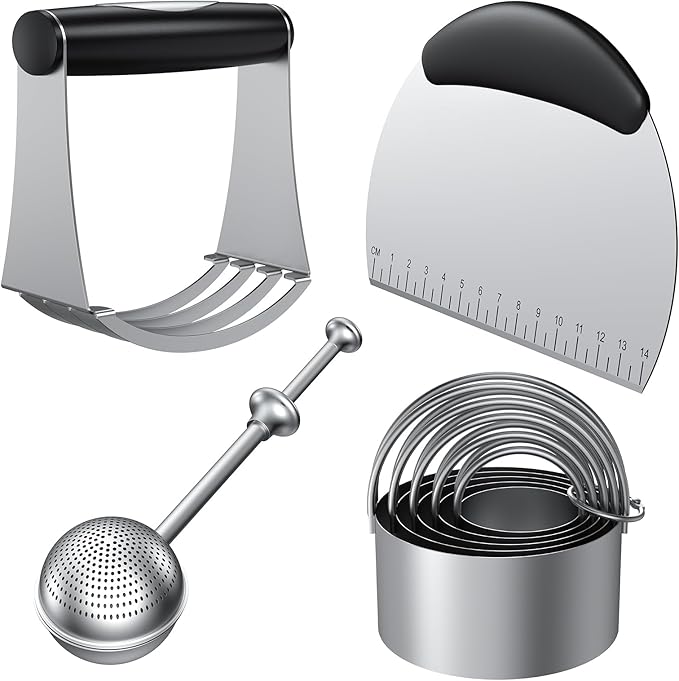 Biscuit Cutter Set, Stainless Steel Flour Sifter, Pastry Cutter, Pastry Scraper by Unknown