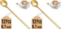 12 Pcs Coffee Spoons Set, 6.7" Gold Tea Spoons Long Handle, Stainless Steel by MUTNITT