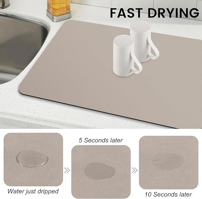 WISELIFE Dish Drying Mat Super Absorbent Drying Mat Large Dish Drying Mats - Image 4