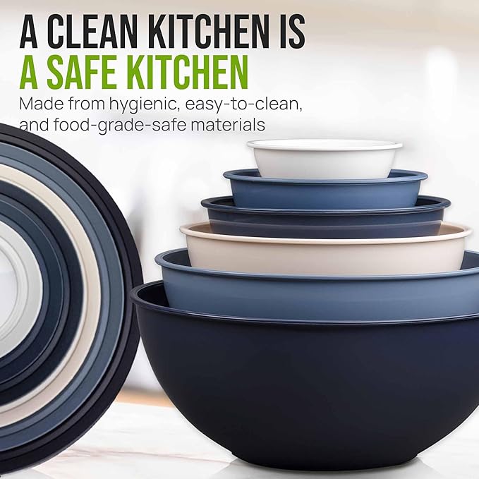 Zulay Kitchen 12 Piece Plastic Mixing Bowls - Image 6