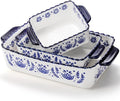 SOUJOY 3 Pack Porcelain Bakeware Set, Rectangular Baking Dishes, Lasagna Pan by SOUJOY
