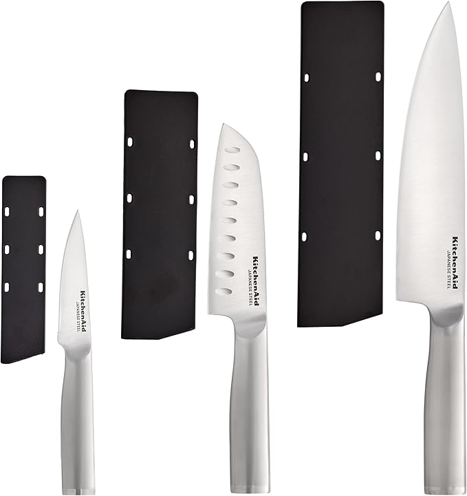 KitchenAid 3 Piece Forged Chef Knife Set High Carbon Japanese Steel, Includes 8 - Image 2