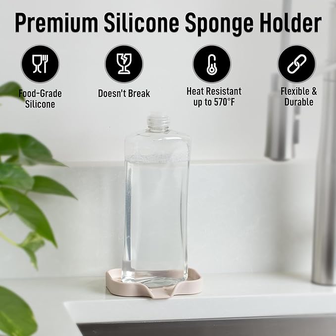 Zulay Kitchen Small Silicone Sponge Holder – Space-Saving Sink Organizer Tray - Image 2