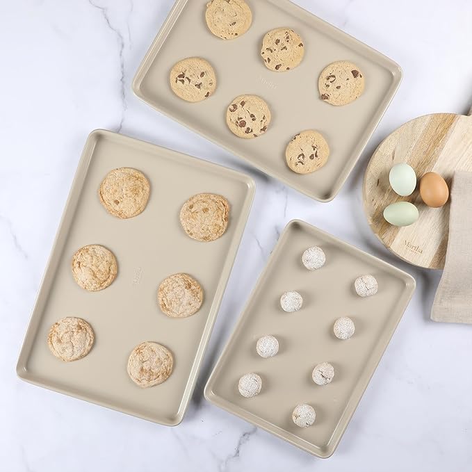 Martha Stewart Gallen 3-Piece Cookie Sheet Set – 13", Ceramic Nonstick - Image 5