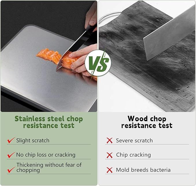 Cutting Board Double Sided, Large Stainless Steel Cutting Boards, Wheat Straw - Image 3