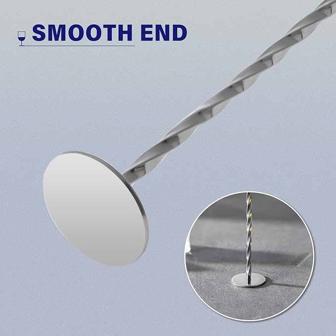 BRIOUT 2 Pcs Bar Spoon, 12 Inches Long Handle Drink Stirrer, Stainless Steel - Image 5