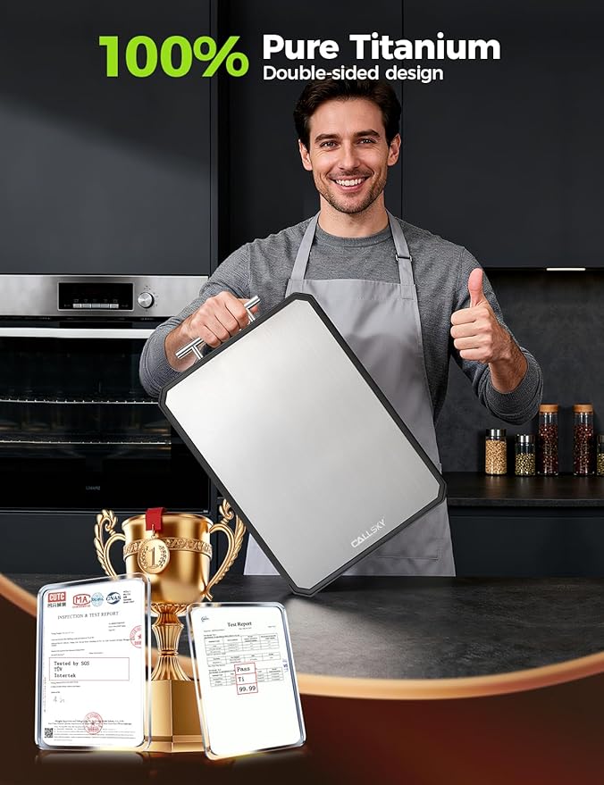 Titanium Cutting Board for Kitchen, Double Sided Non Toxic Titanium Cutting - Image 7