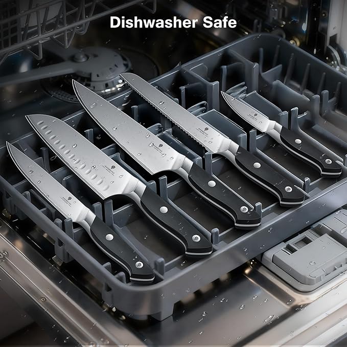 16 PCS Knife Set with Block, Japanese Kitchen Knife Set with 5 Layers High - Image 6