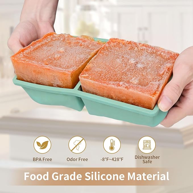 Silicone Freezer Tray for Soup Ice Cubes: 2-Cup Freezing Tray - Image 4