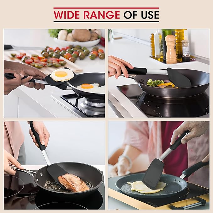 Unicook Flexible Silicone Spatula Turner 2 Pack, 600°F Heat Resistant Spatula - Image 2