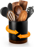 Nucookery 360°Rotating Utensil Holder, 7.2" Large Utensil Crock, Farmhouse by Nucookery