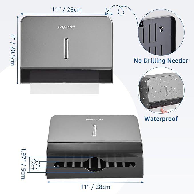 Paper Towel Dispenser Wall Mount, Large Capacity 200 Sheets, No Drilling - Image 4