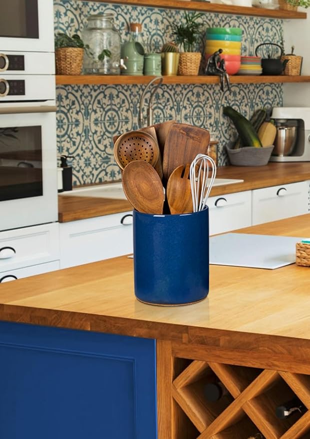 Nucookery Utensil Holder, 6.4" Ceramic Kitchen Utensil Holder - Image 7
