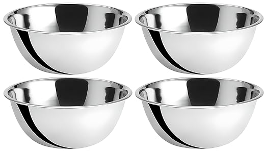OCS Parts 8 Quart Mixing Bowls | Set of 4 | 13.25-Inch Stainless Steel by OCSParts
