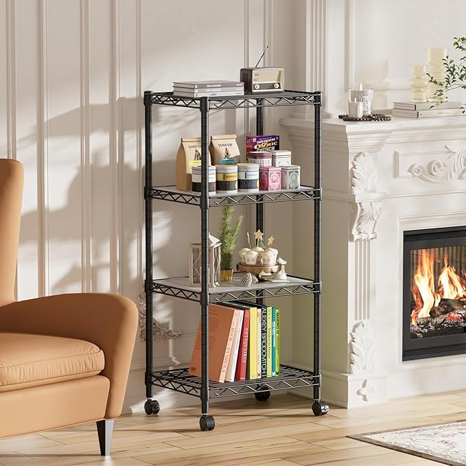 SINGAYE 4 Small Shelves Storage Shelf Wire Shelving Unit Metal Shelf Adjustable - Image 9