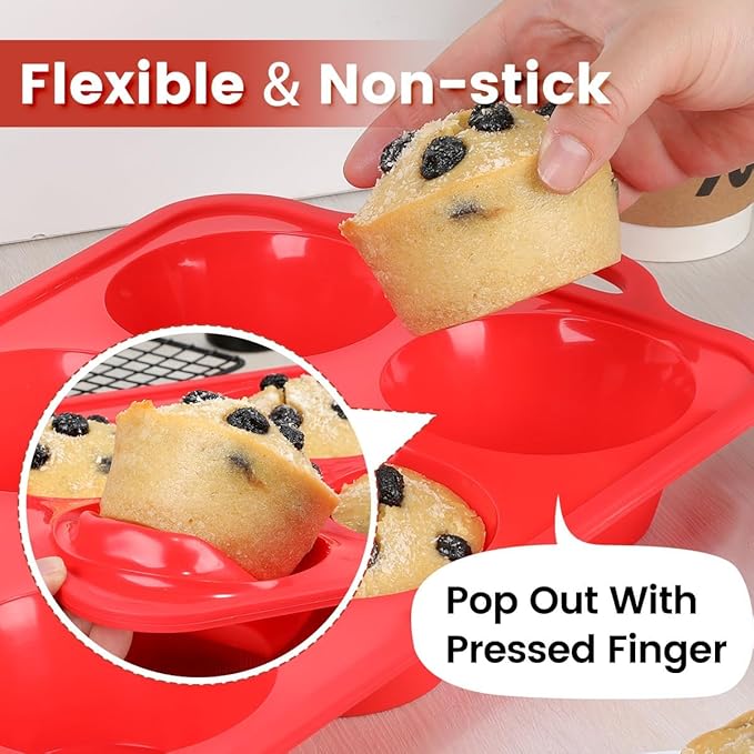CAKETIME Jumbo Muffin Pan, 3.5 Inch Large Muffin Pan - Image 5