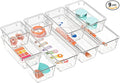 WOWBOX 9 Pack Clear Drawer Organizer Set, Acrylic Drawer Storage Trays by WOWBOX
