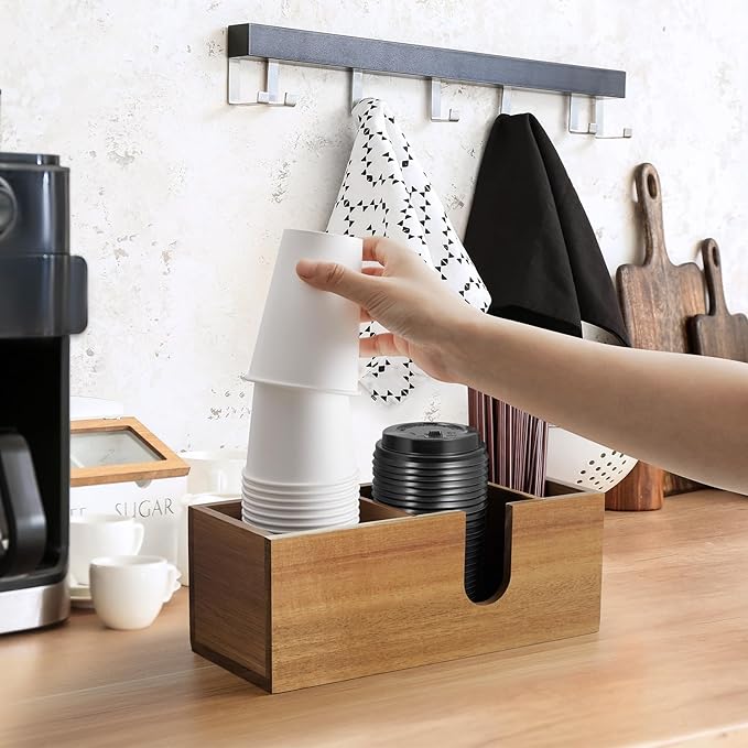 ALELION Acacia Wood Coffee Cup Holder - Image 3