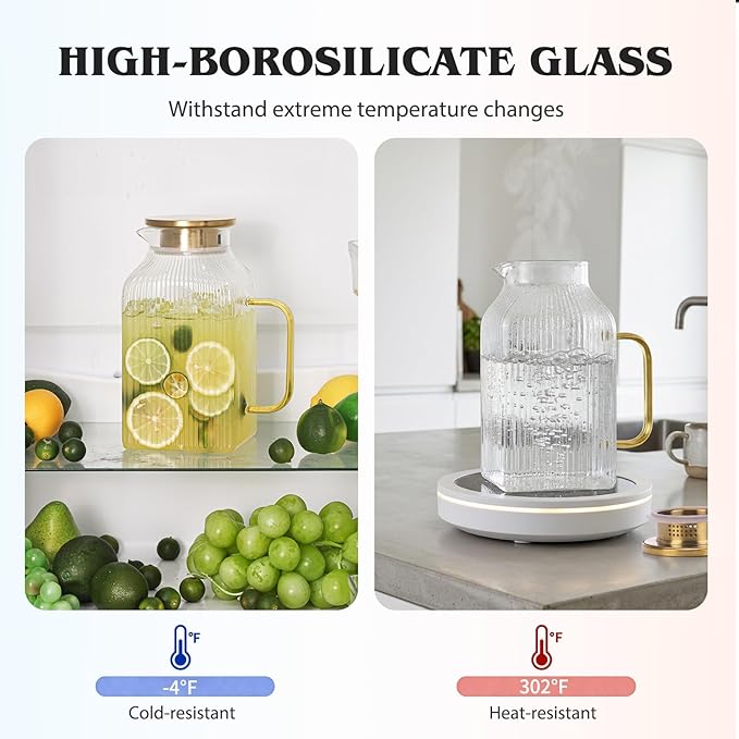 2 Pack 68oz/2 Liter Square Glass Pitcher - Image 6