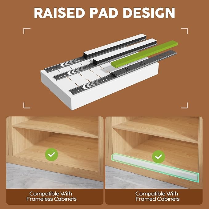 Seinloes 4 Pack Expandable Width Pull Out Cabinet Organizer 21" Deep - Image 2