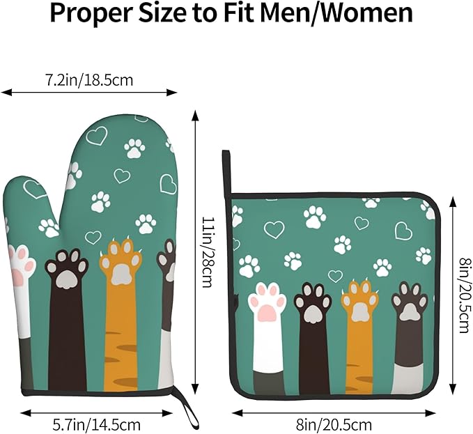 Cat Oven Mitt Potholders Sets - Image 3
