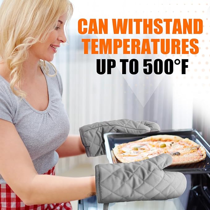 Silicone Oven Mitts, Heat Resistant 2PCS Oven Mitts - Image 7