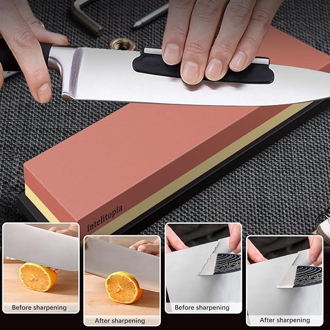 Intelitopia Complete Knife Sharpening Stone Set – Dual Grit Whetstone 400/1000 - Image 5