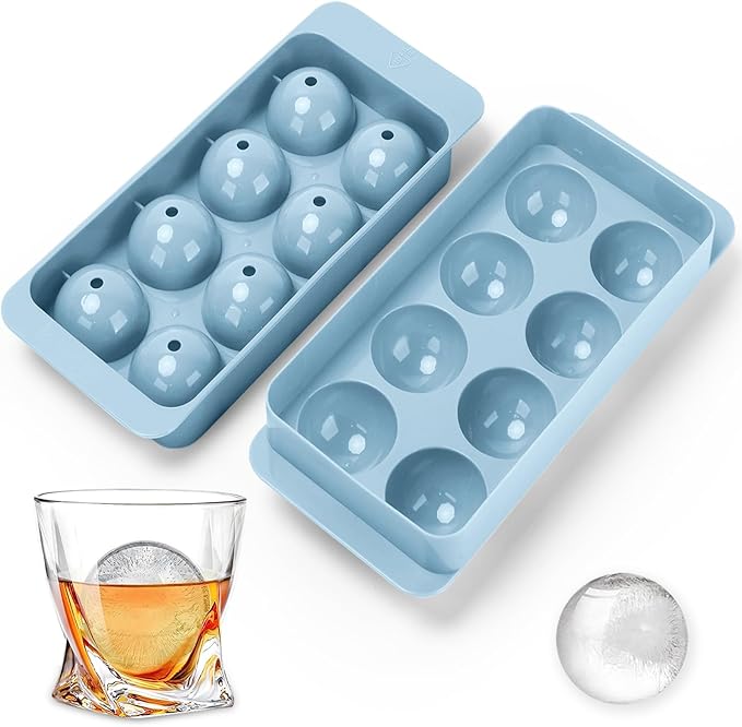 Round Ice Cube Trays for Freezer, 1.8 INCH x 8, Ice Ball Maker Mold | Round Ice by Aibirui