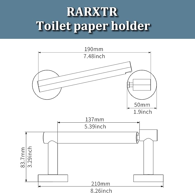 RARXTR Black and Gold Toilet Paper Holder SUS304 Stainless Steel Double Post - Image 6
