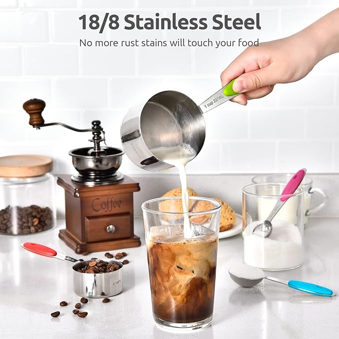 Measuring Cups : U-Taste 18/8 Stainless Steel Measuring Cups and Spoons Set of - Image 3
