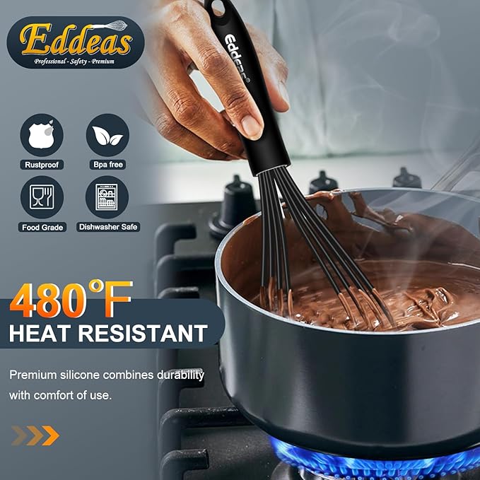 Flat Whisk, EDDEAS Silicone Gravy Whisk - Image 4