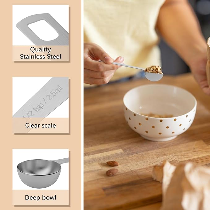 1PCS 1/2tsp Single Measuring Spoon, Stainless Steel Individual Teaspoons Only - Image 3