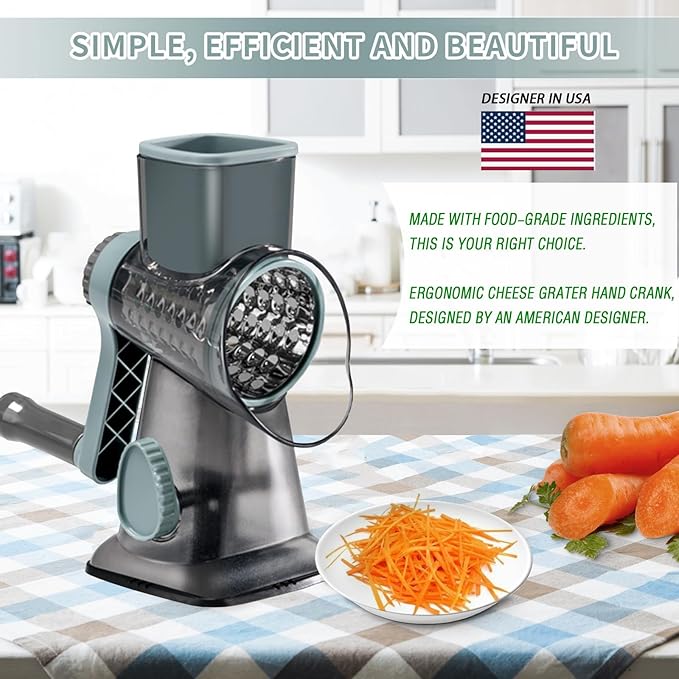 Cheese Grater with Handle, Vegetables and Fruits and Easy to Clean - Image 2