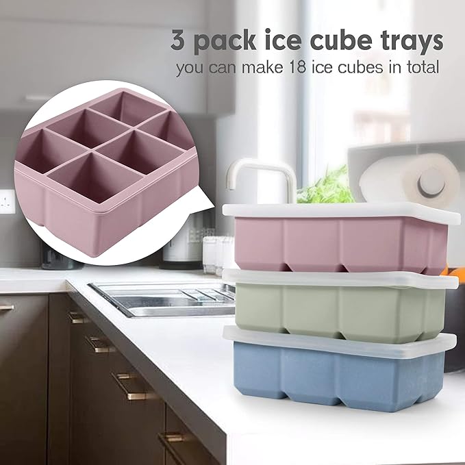 Excnorm Silicone Ice Cube Trays 3 Pack - Image 4