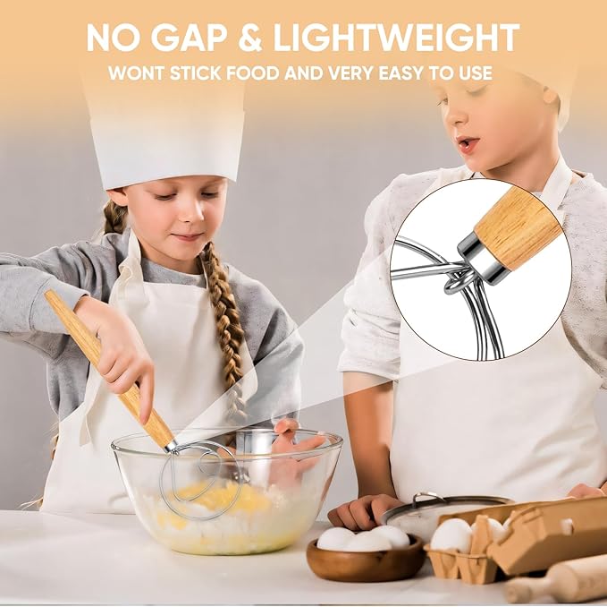 Maxjoy Danish Dough Whisk Wooden Dutch Bread Mixer - Image 6
