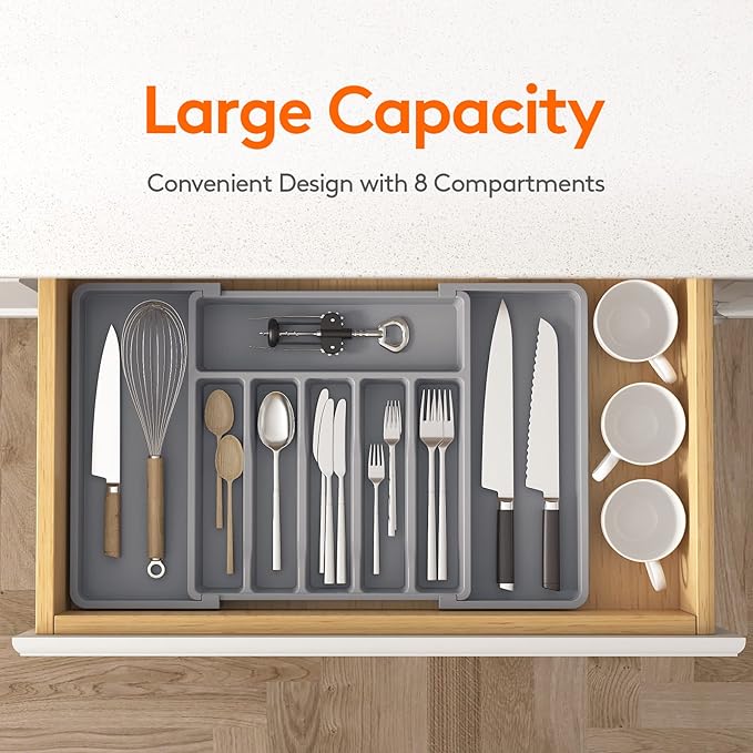 Lifewit Silverware Drawer Organizer, Expandable Utensil Tray - Image 2