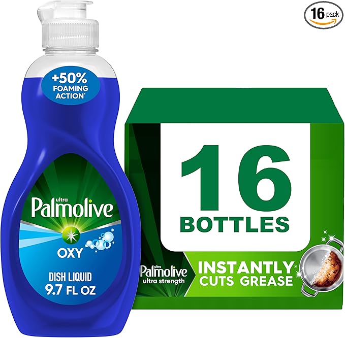 Palmolive Ultra Oxy Boost Liquid Dish Soap, 9.7 fl oz | Cuts Grease, Dishwashing Detergent, Paraben-Free, Leaves Dishes Sparkling Clean, Tough on Grease, Soft on Hands