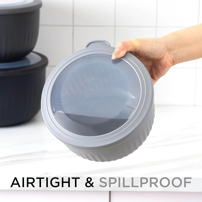 COOK WITH COLOR Prep Bowls with Lids- Wide and Deep Nesting Plastic Small - Image 6