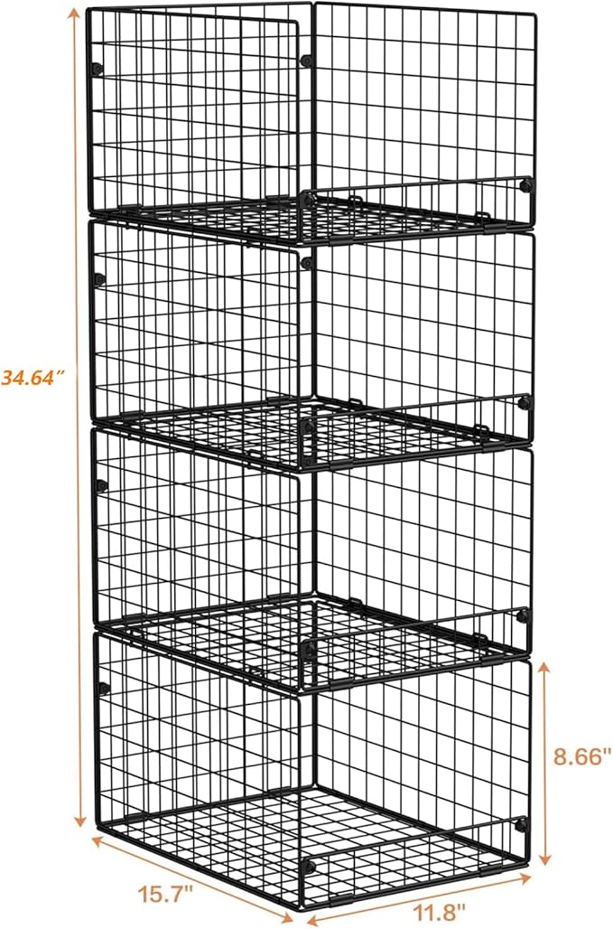 4-Tier Stackable Closet Organizers and Storage Shelves, Foldable Closet Shelf - Image 3