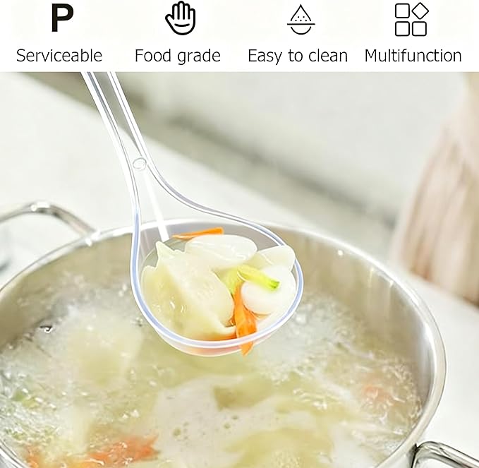 Large Plastic Serving Spoons, Disposable Heavy Duty Serving Spoons, Long Handle - Image 5