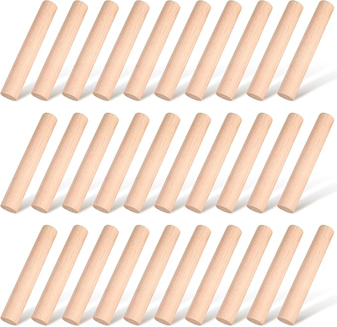 Patelai 50 Pieces Small Wooden Rolling Pin, Dumpling Dough Roller Wooden Mini by Patelai
