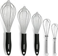 Anaeat Stainless Steel Kitchen Whisk Set of 5, Milk and Egg Beater Blender by Anaeat