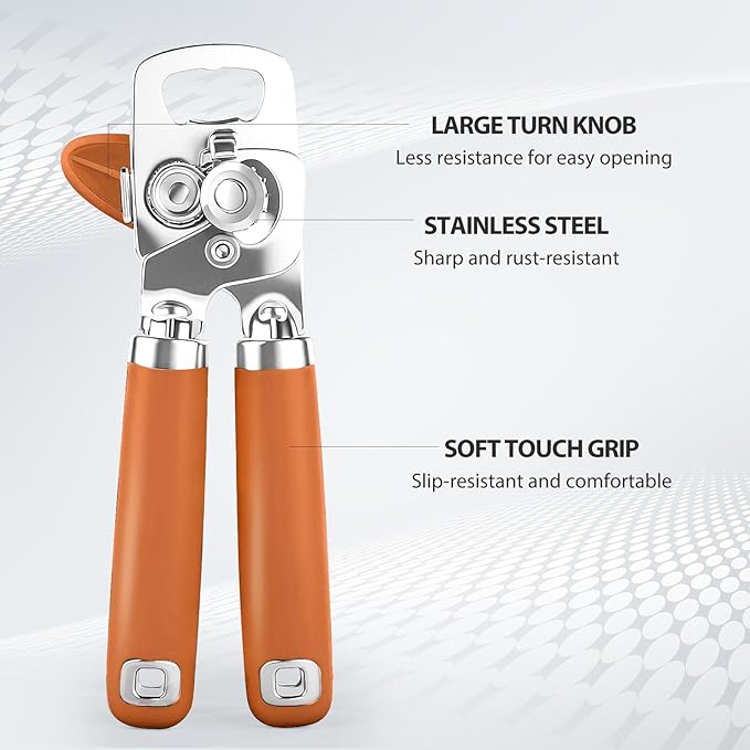 Safring Can Opener Manual, Heavy Duty Stainless Steel Smooth Edge Can Opener - Image 3